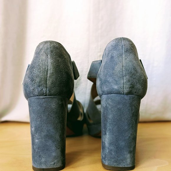 Baby Blue Suede Platform Block Heels (Naturalizer, Size 9.5, NWOT) - Picture 5 of 6